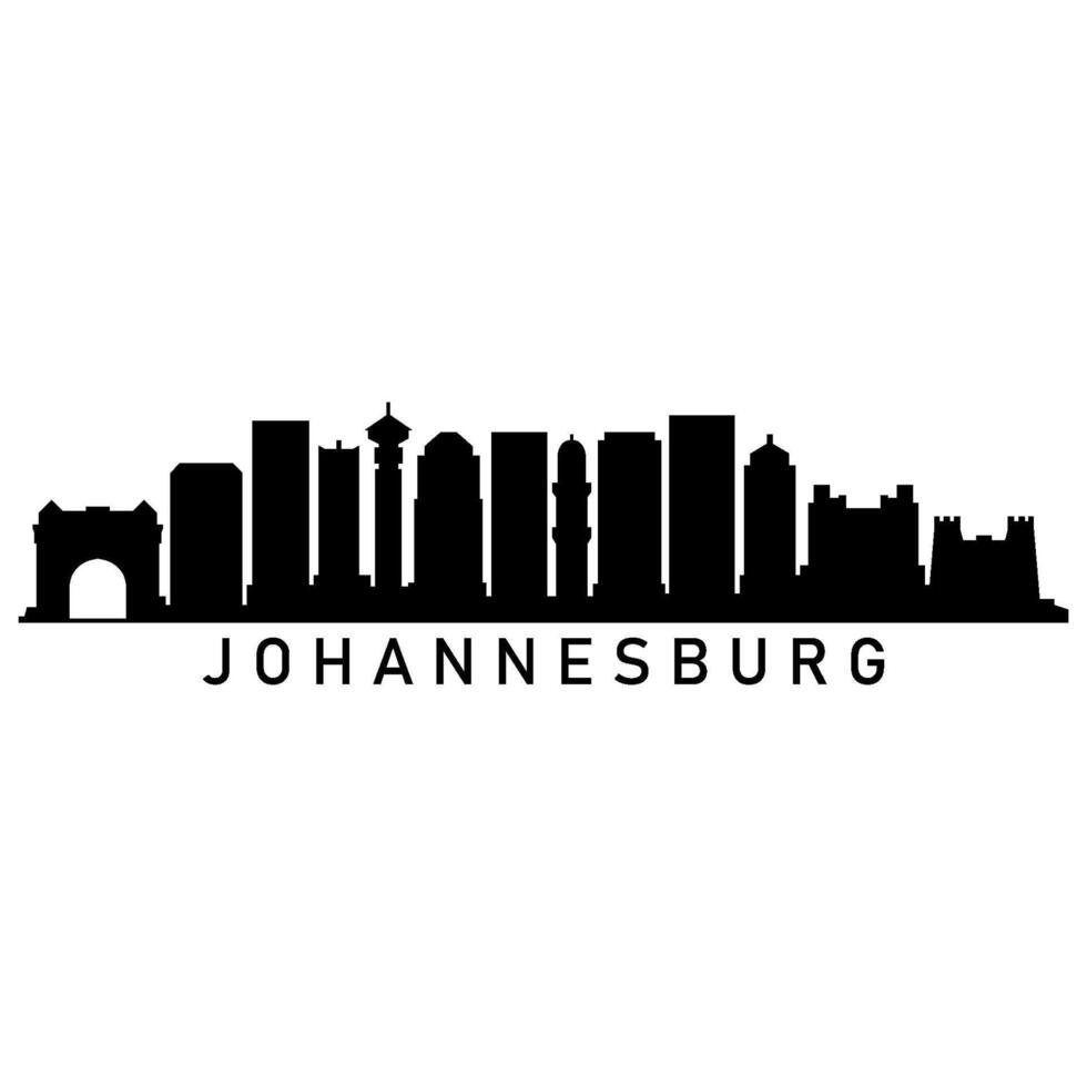 Johannesburg skyline on white background vector