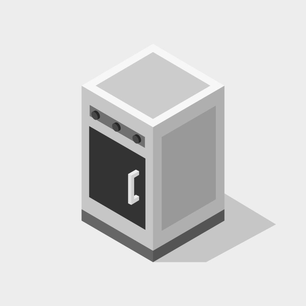 Illustrated isometric oven vector