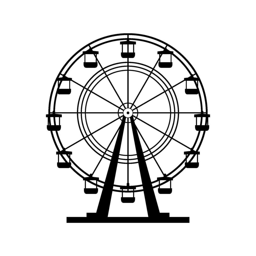 Ferris wheel illustrated vector