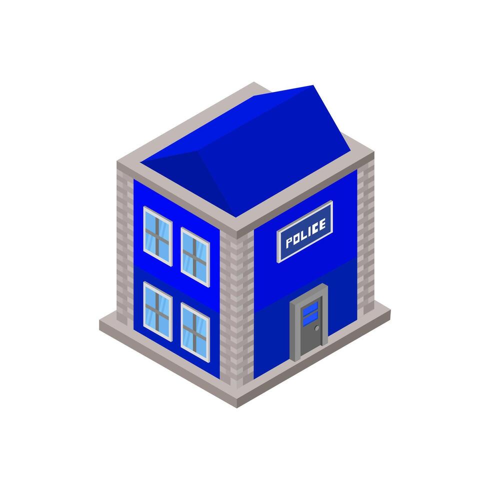 Isometric police station on a background vector