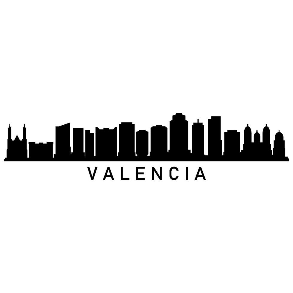 Illustrated Valencia skyline vector