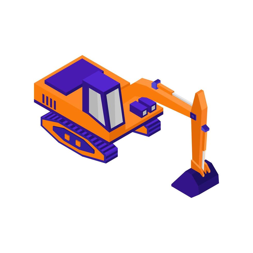 Isometric excavator on a background vector