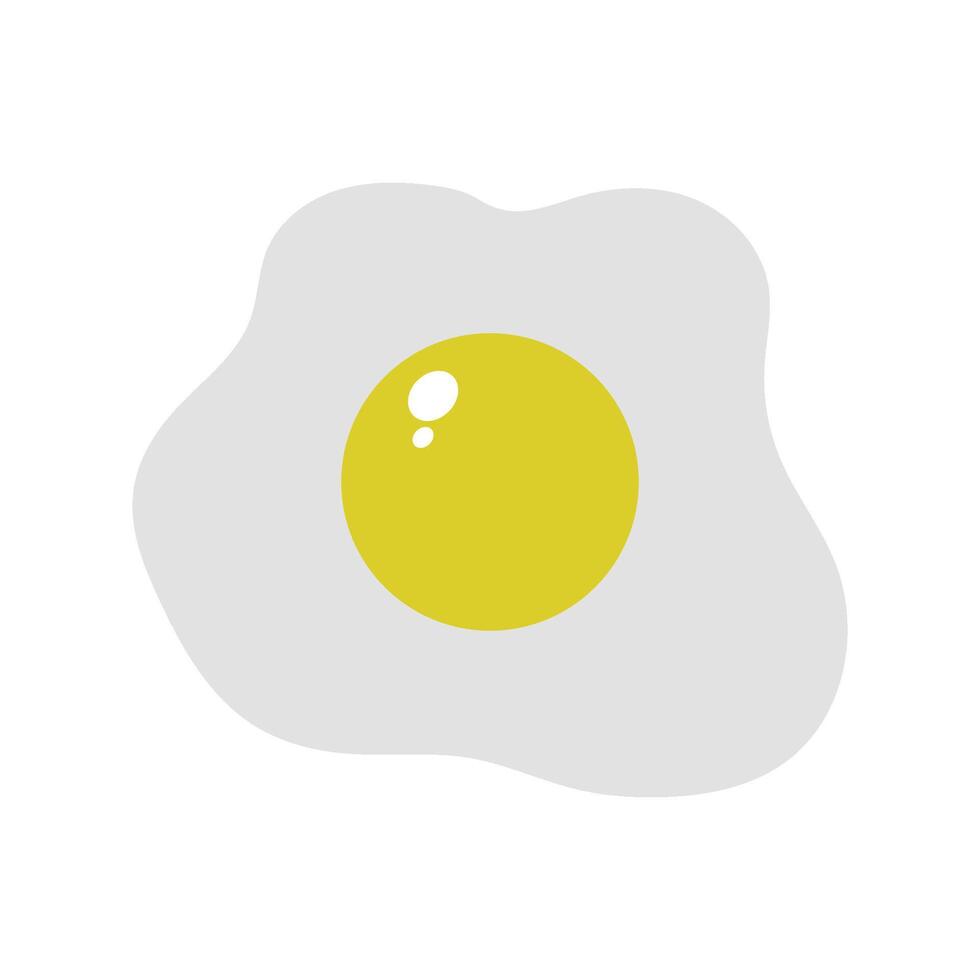 Fried egg illustrated on white background vector