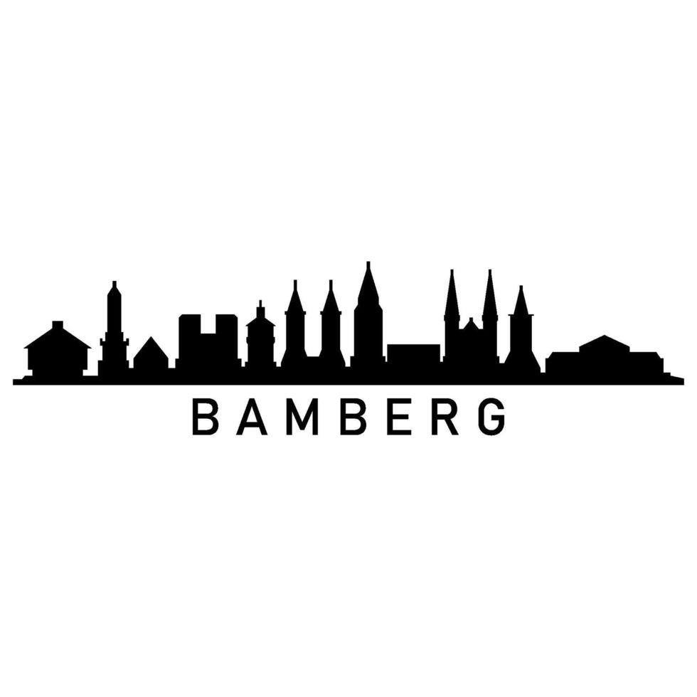 Illustrated Bamberg skyline vector