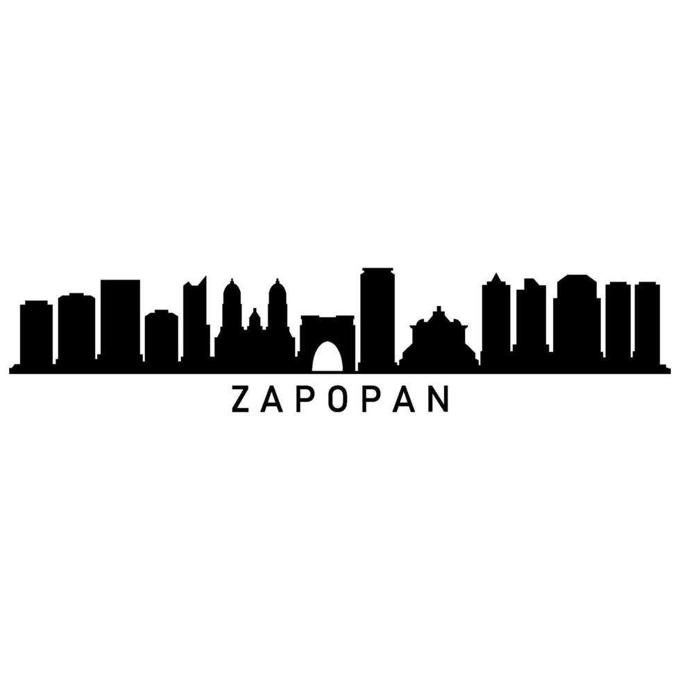 Illustrated Zapopan skyline vector