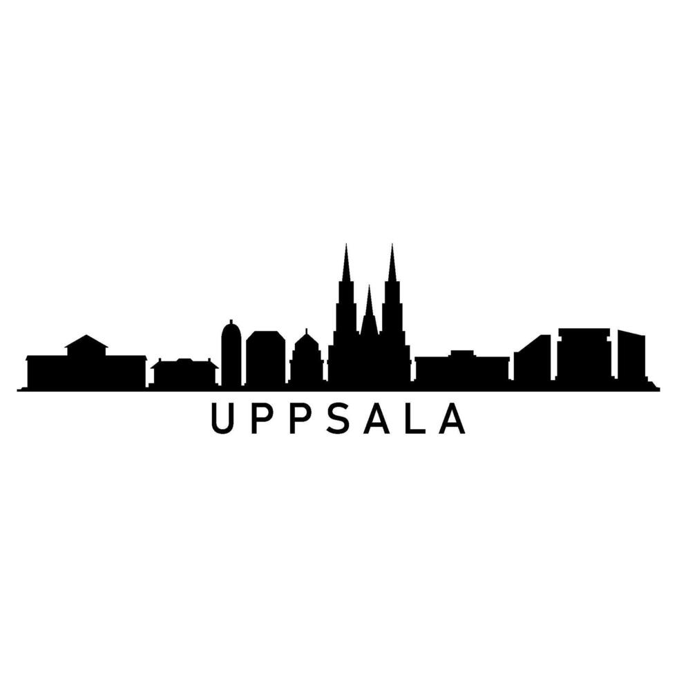 Uppsala skyline illustrated vector