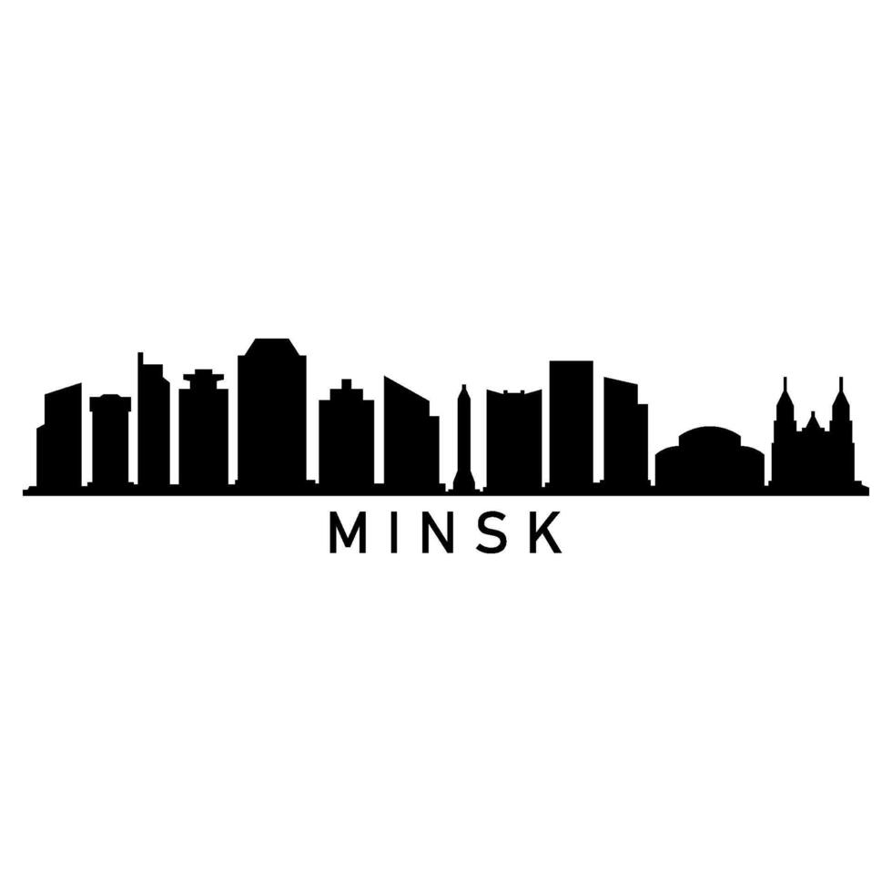 Minsk skyline illustrated on white background vector