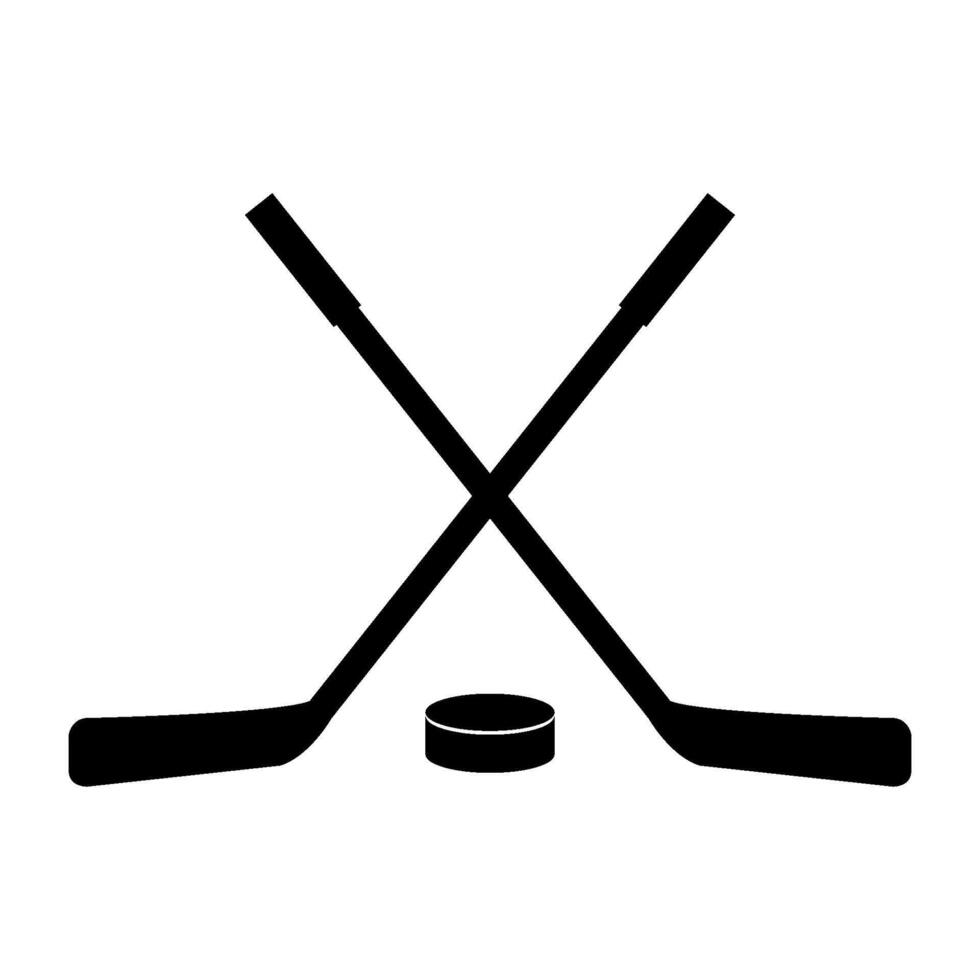 Crossed hockey sticks illustrated on white background vector