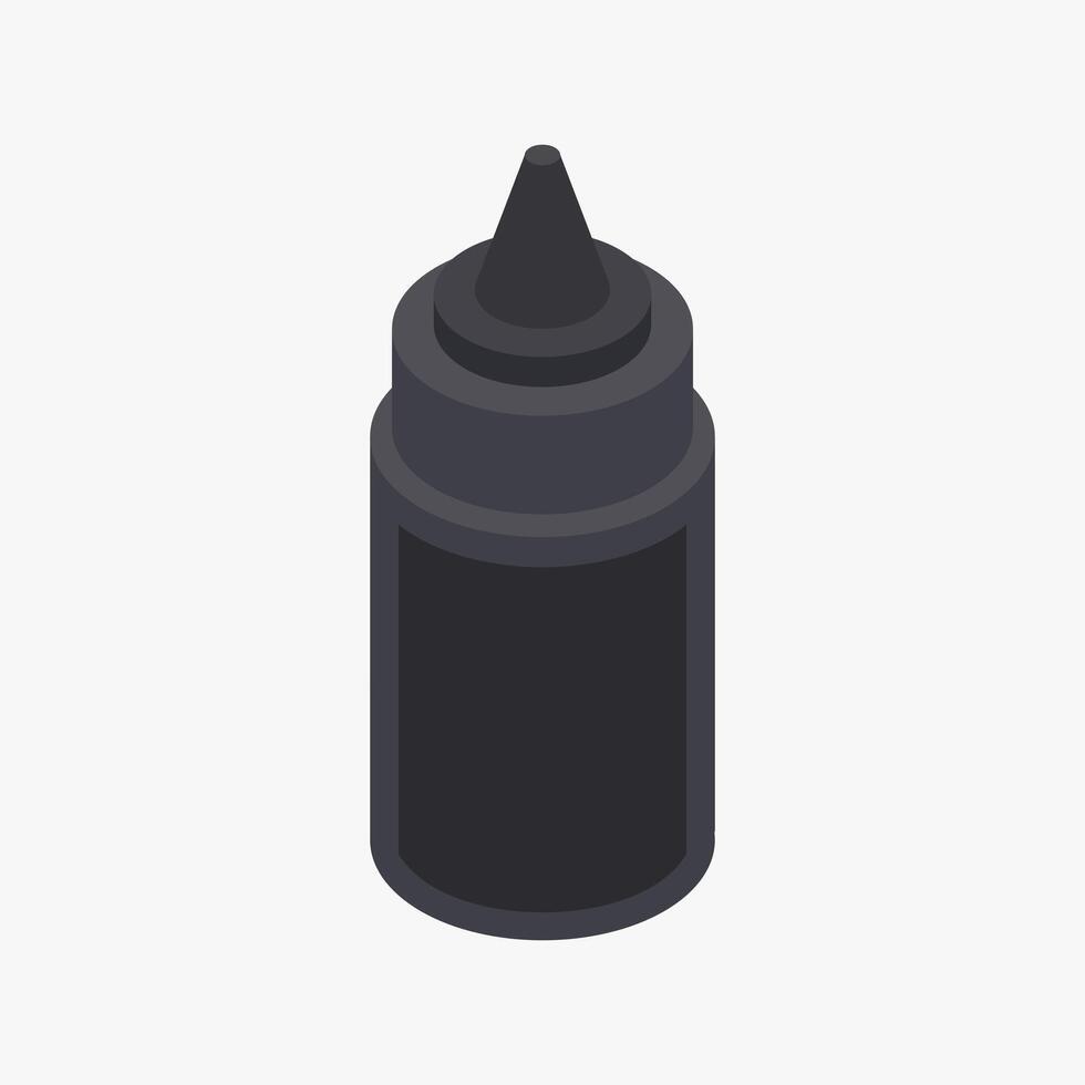 Illustrated isometric ink printer bottle vector
