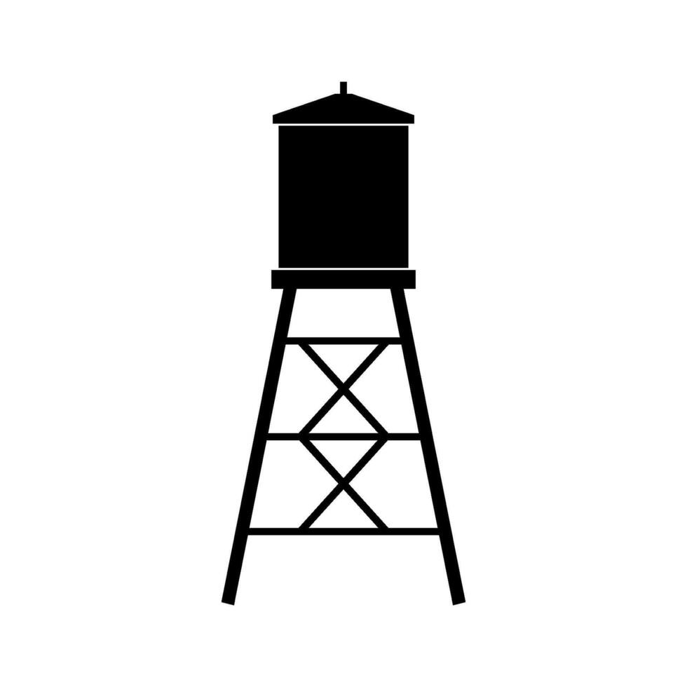 Water tower illustrated on white background vector