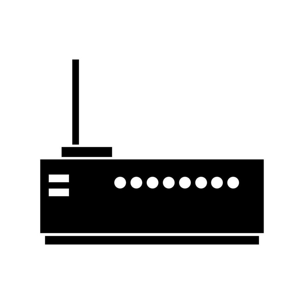 Router illustrated on white background vector