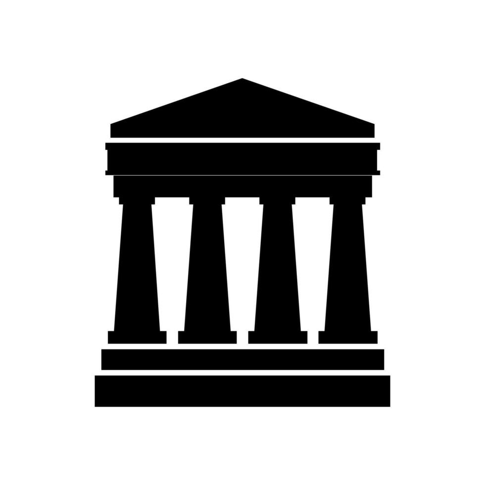 Greek temple illustrated on white background vector