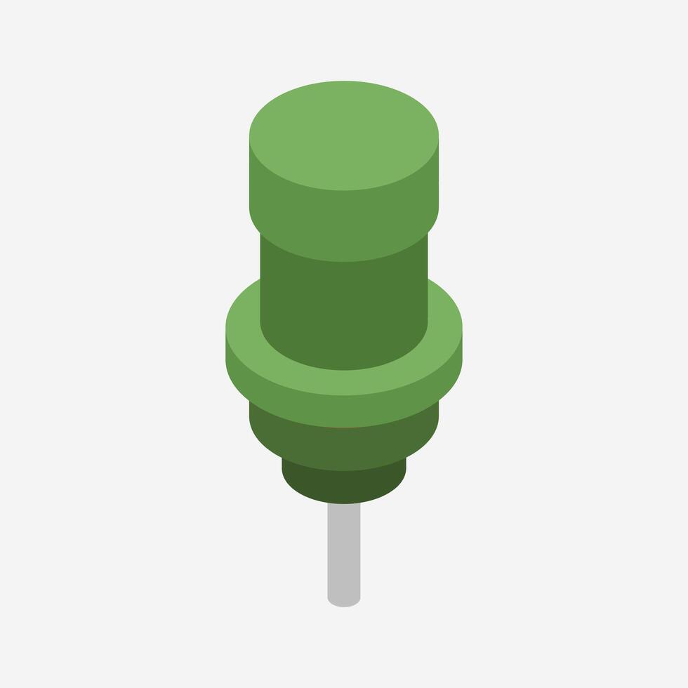 Illustrated isometric push pin vector