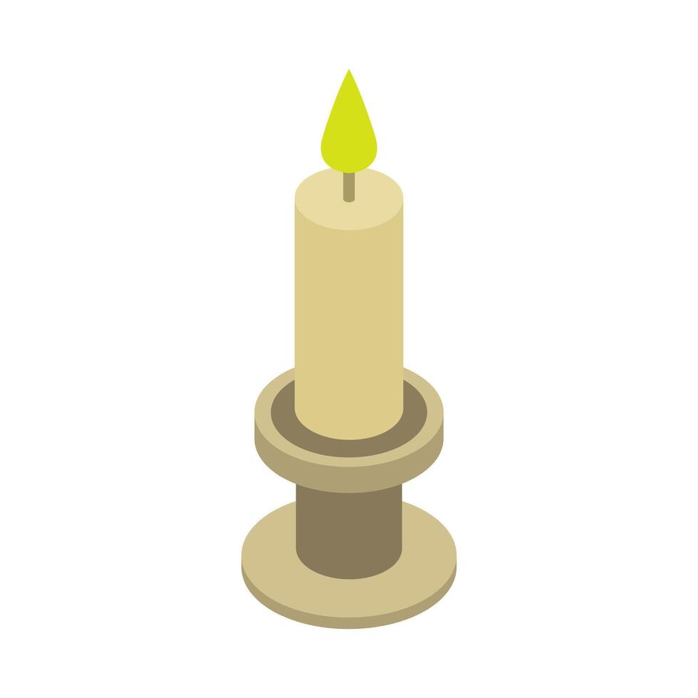 Illustrated isometric candle vector