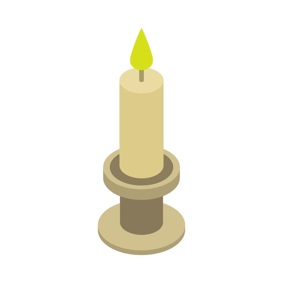 Illustrated isometric candle vector