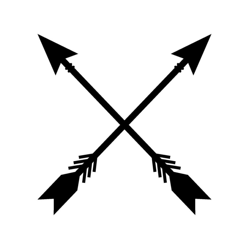Crossed arrows illustrated on white background vector