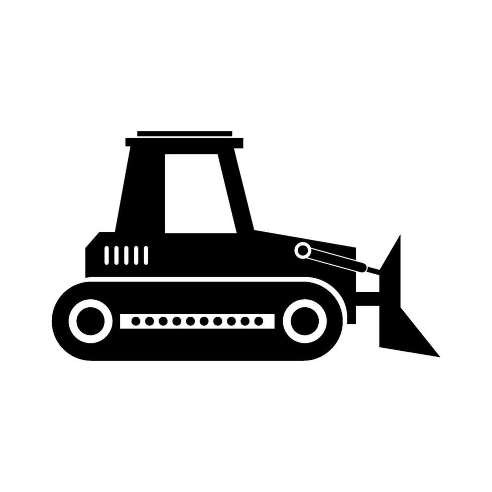 Bulldozer on white background vector