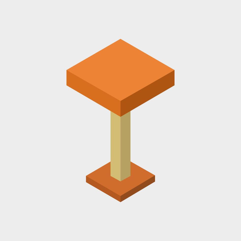 Illustrated isometric bar stool vector