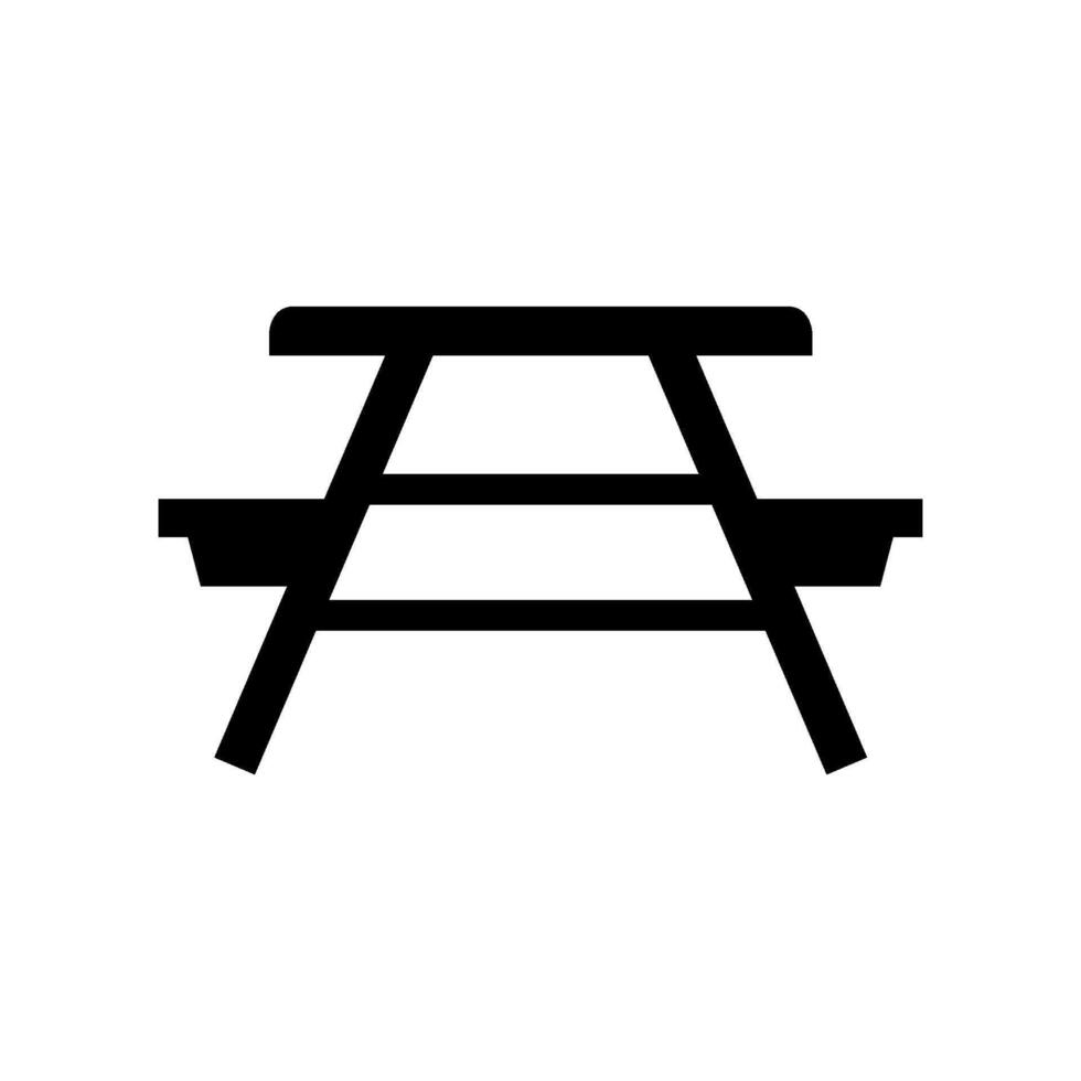 Picnic table illustrated on white background vector