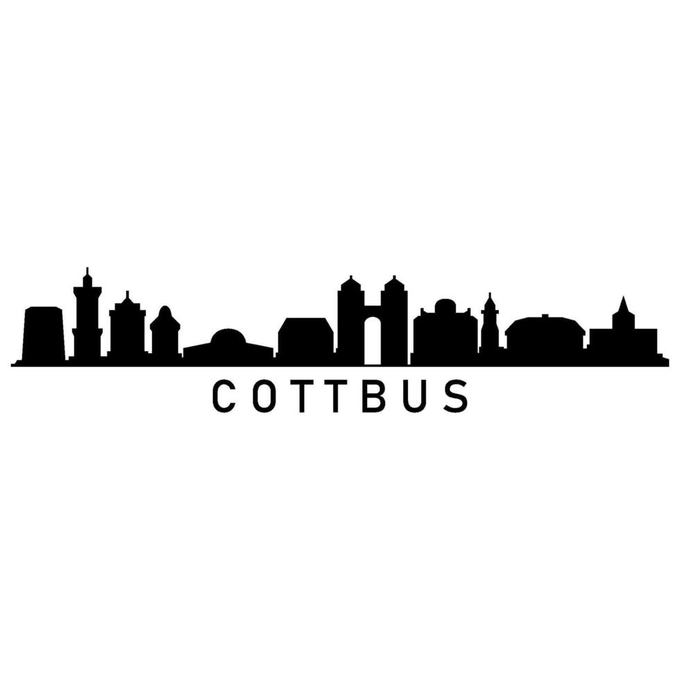 Cottbus skyline on white background vector