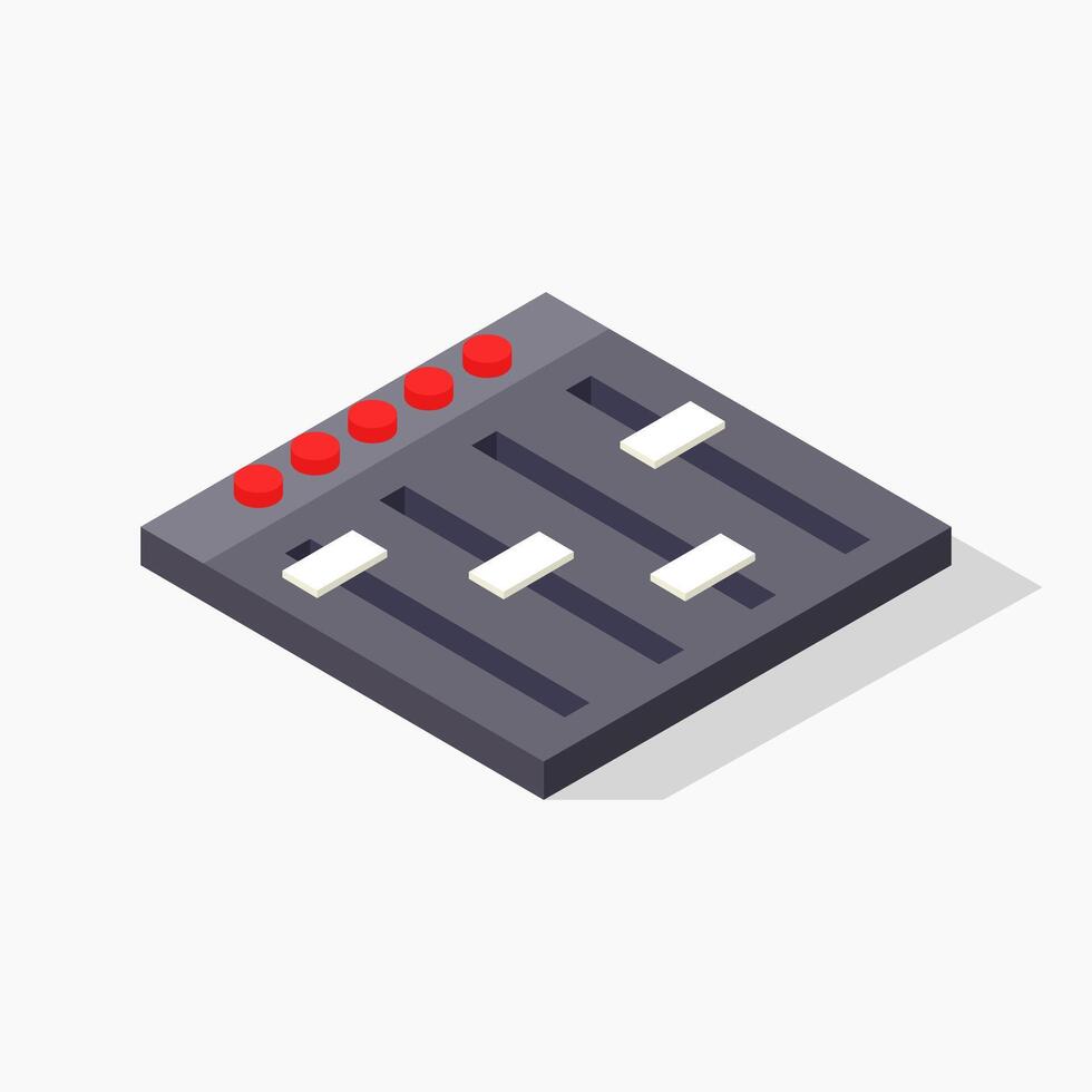 Illustrated isometric music mixer vector