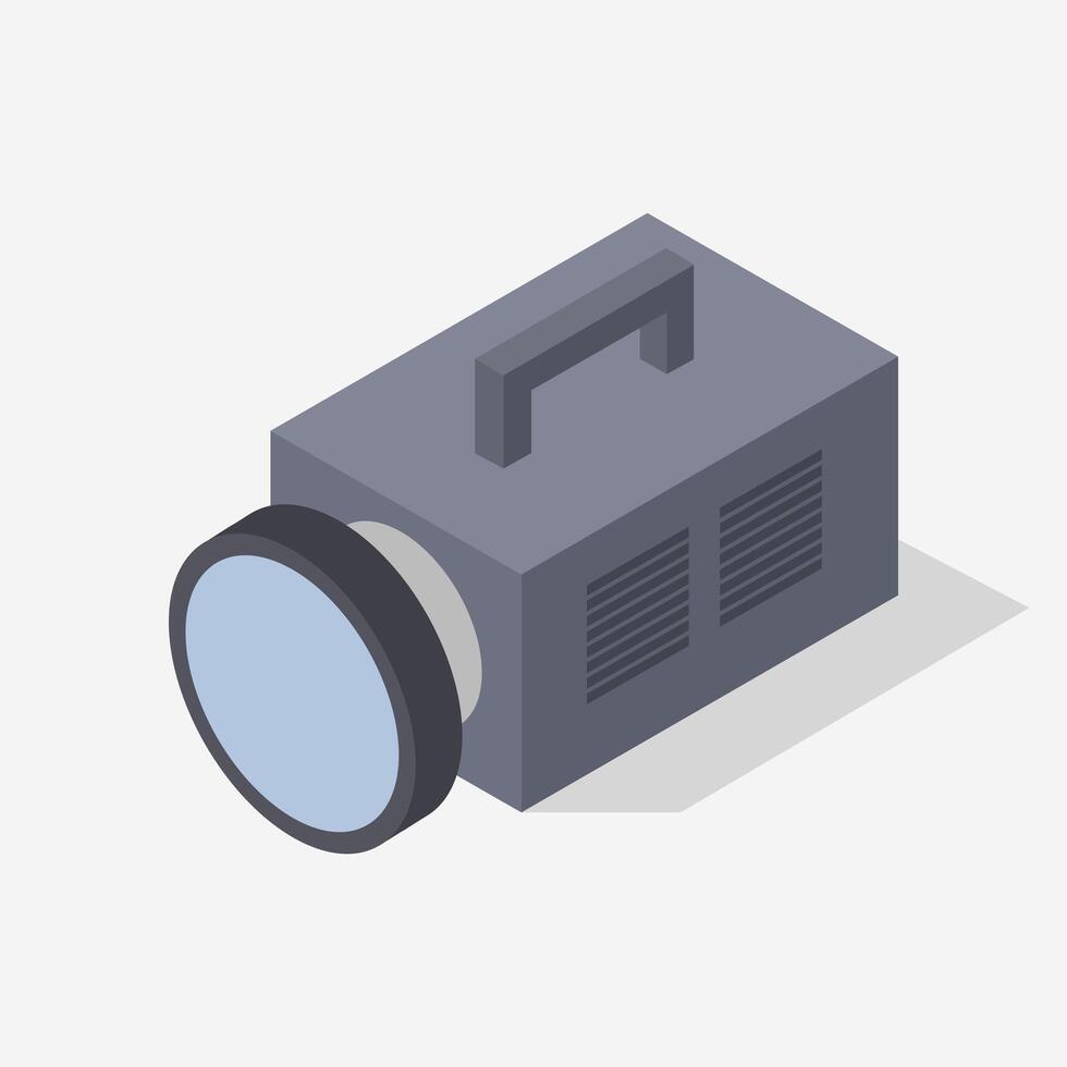 Illustrated isometric flashlight vector