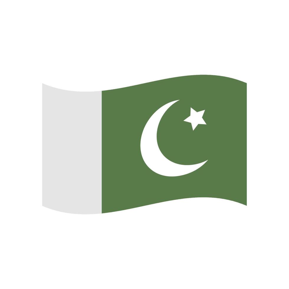 Pakistán bandera ilustrado en blanco antecedentes vector