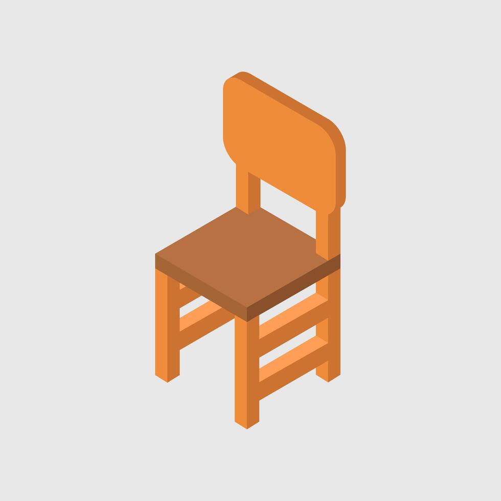 Illustrated isometric chair vector