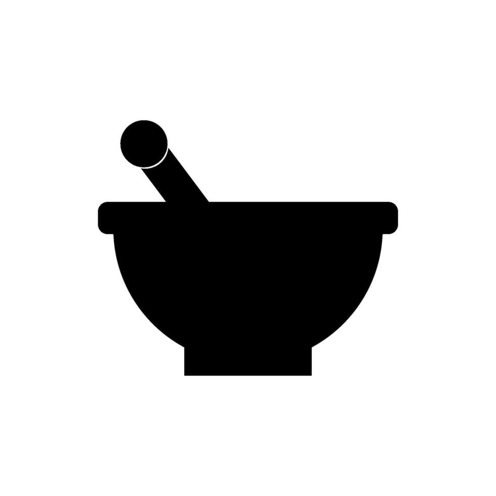 Mortar and pestle illustrated on white background vector