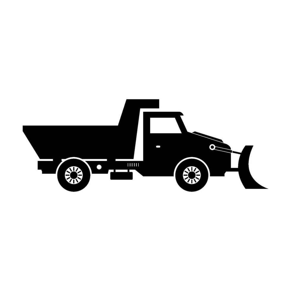 Snow plow truck illustrated on white background vector