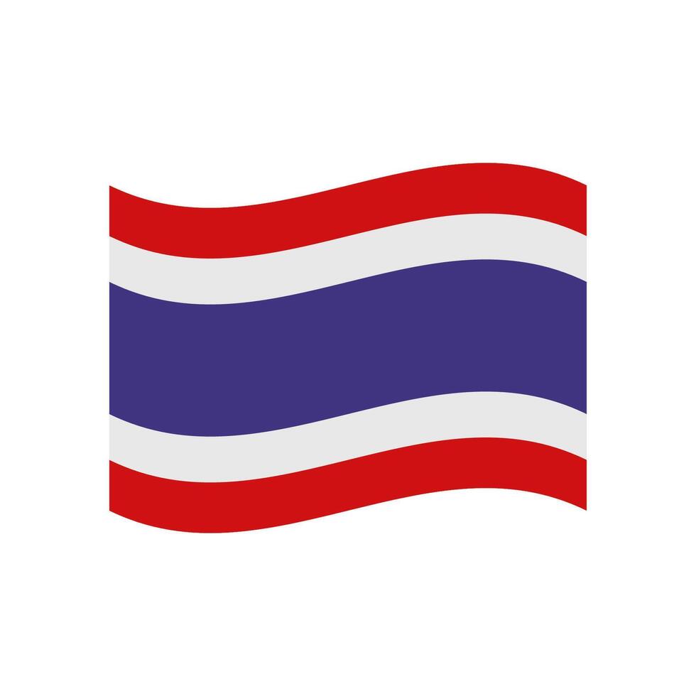 Tailandia bandera ilustrado en un blanco antecedentes vector