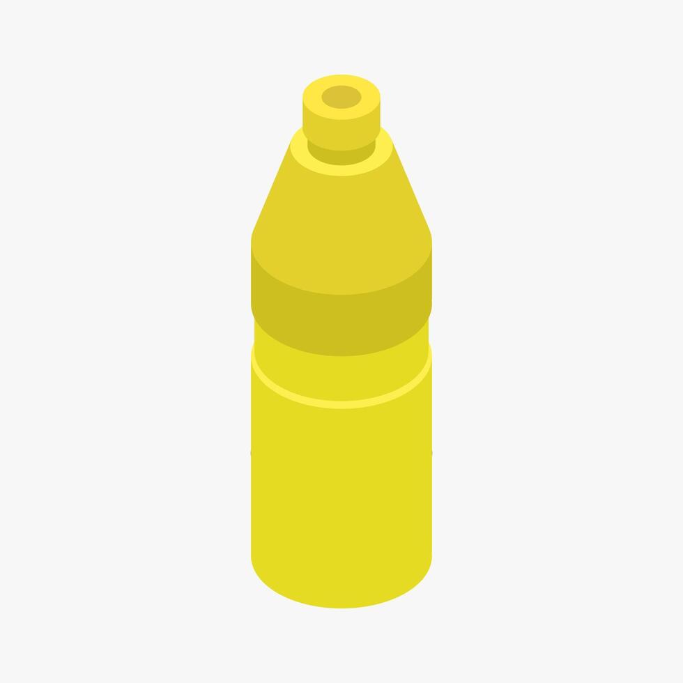 Illustrated isometric lemonade bottle vector