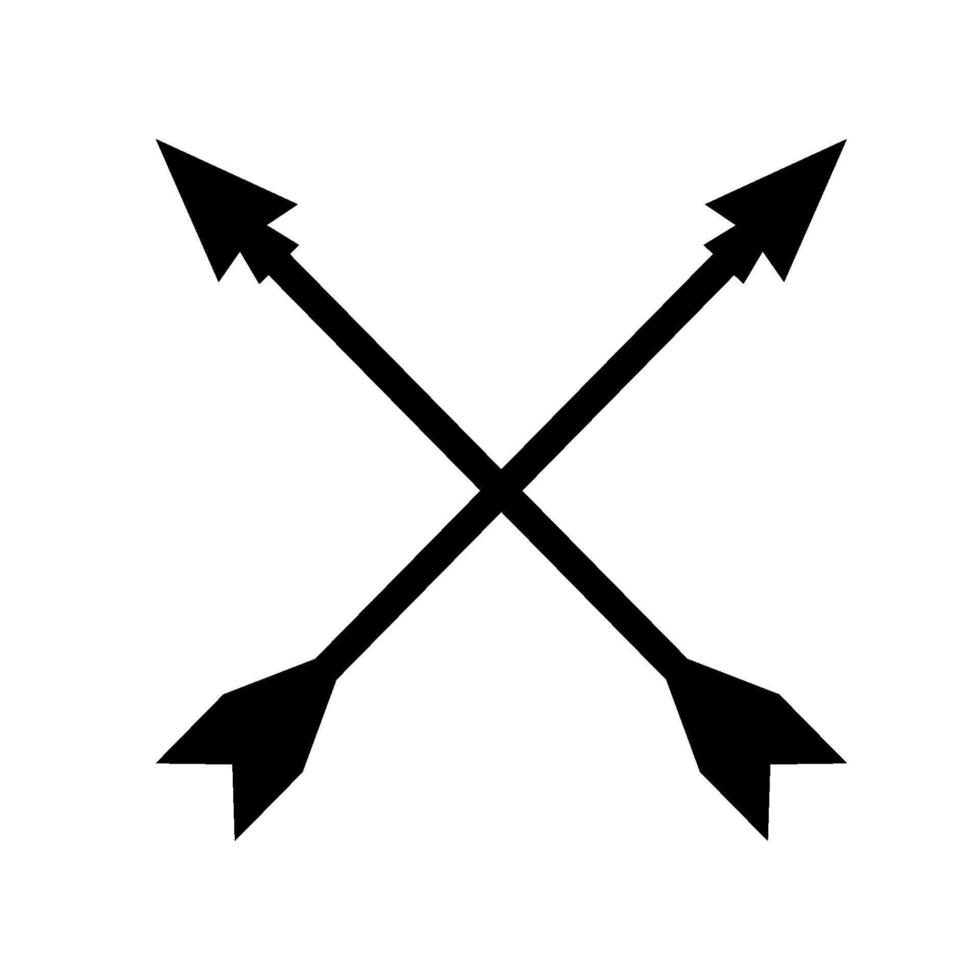 cruzado flechas ilustrado en blanco antecedentes vector