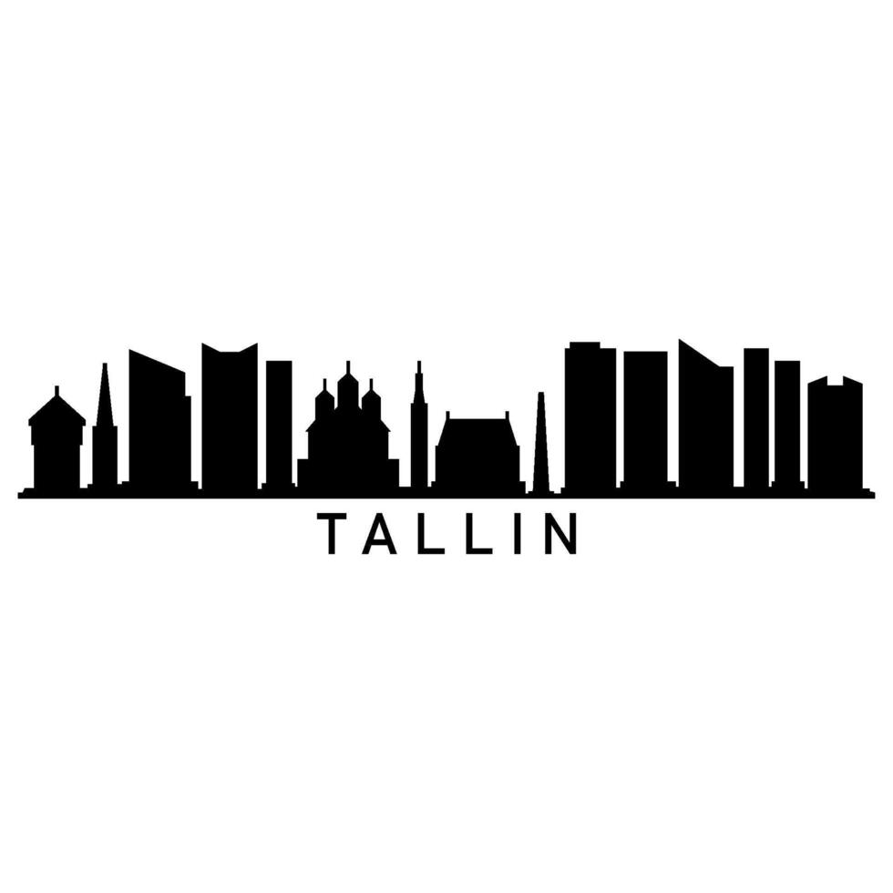 Illustrated Tallinn skyline vector