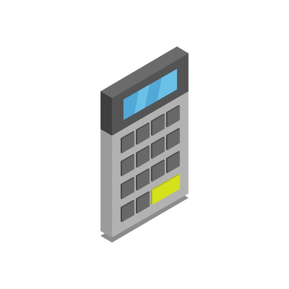 Isometric calculator on a background vector