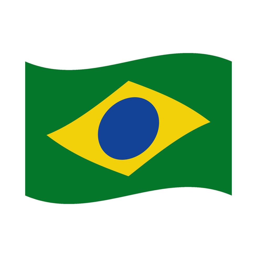 Brazil flag illustrated on a white background vector