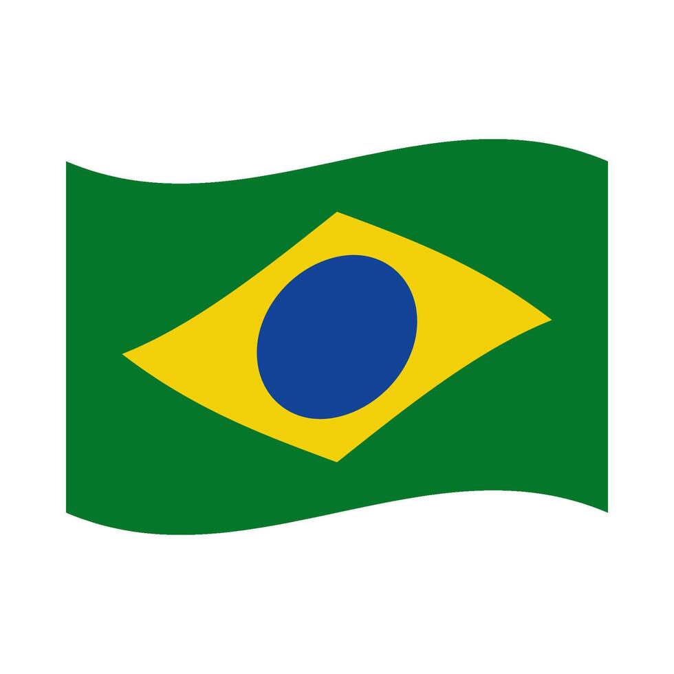 Brasil bandera ilustrado en un blanco antecedentes vector