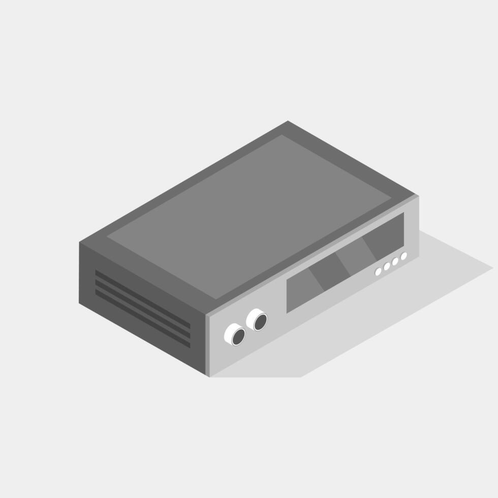 Illustrated isometric DVD player vector