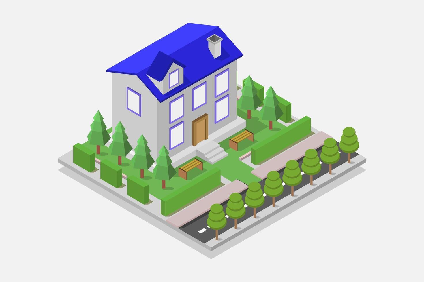Illustrated isometric house vector