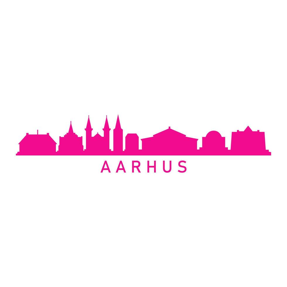 aarhus ilustrado en blanco antecedentes vector