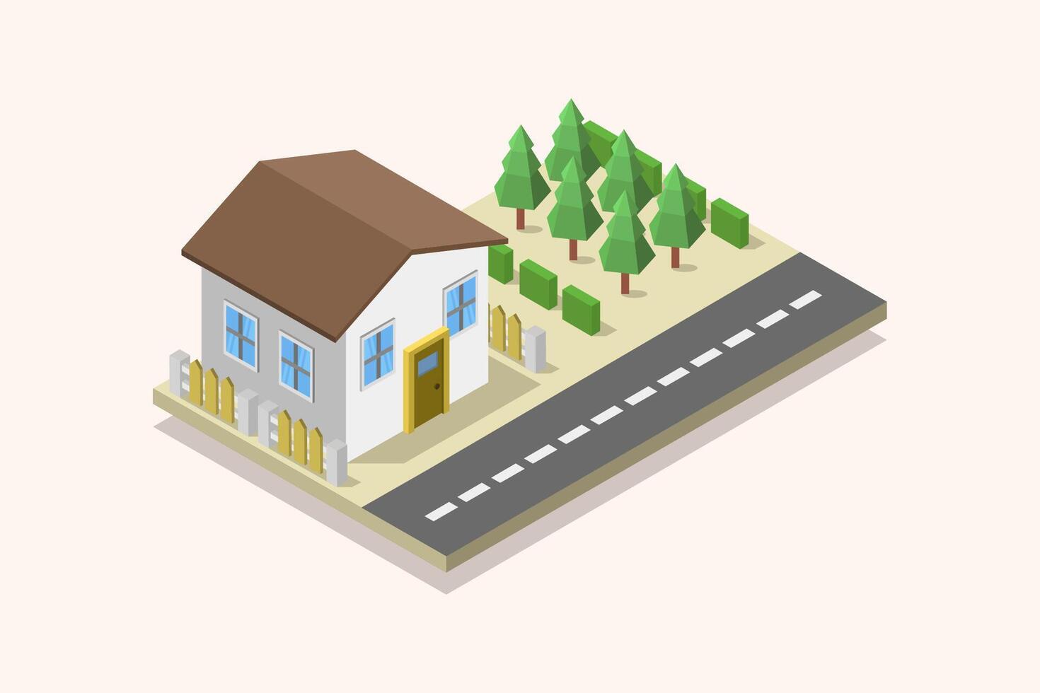 Illustrated isometric house vector