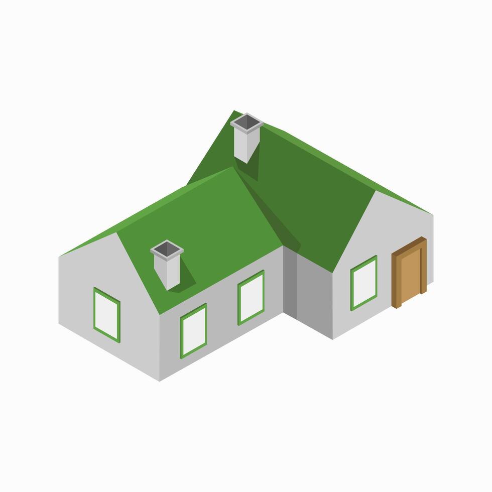 Illustrated isometric house vector