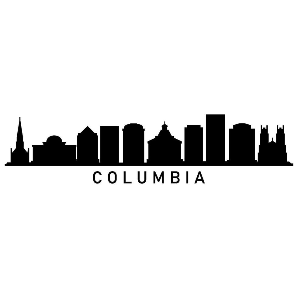 Columbia skyline on white background vector