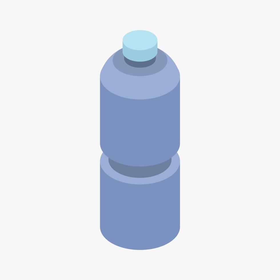 Illustrated isometric water bottle vector