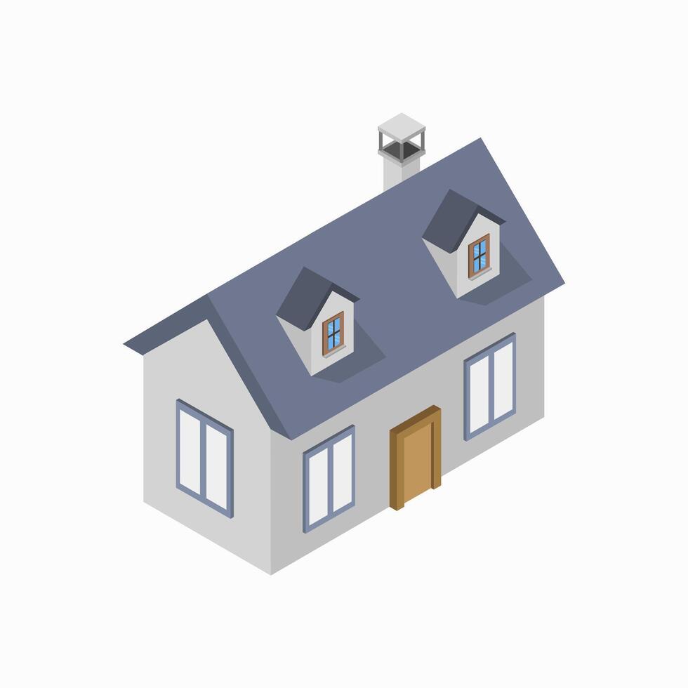 Illustrated isometric house vector