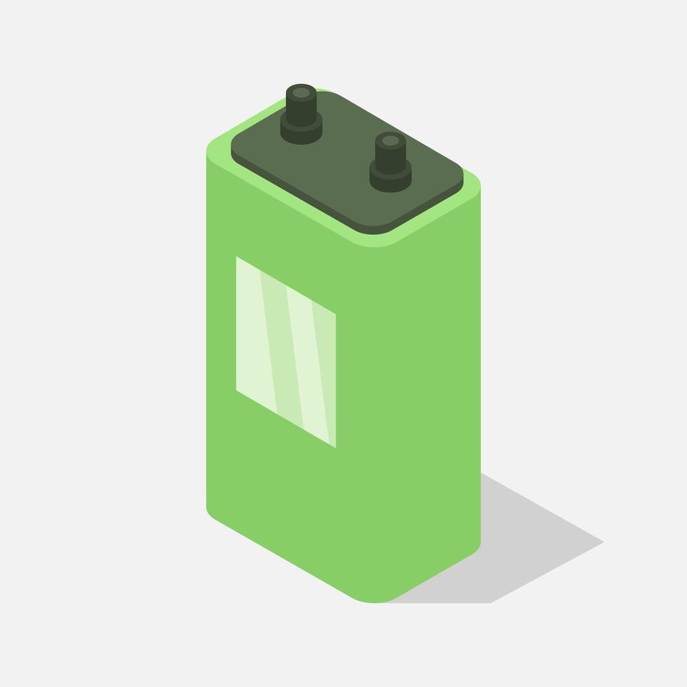 Battery isometric illustrated vector