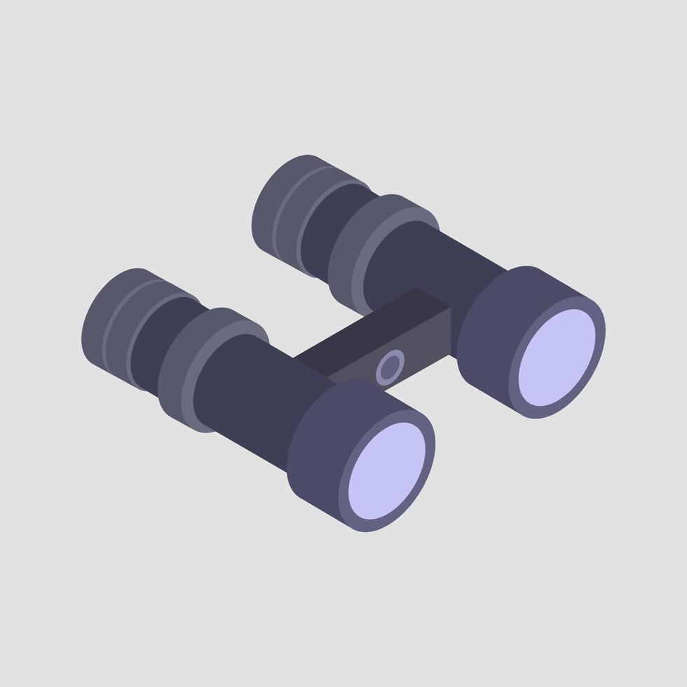 Illustrated isometric binoculars vector