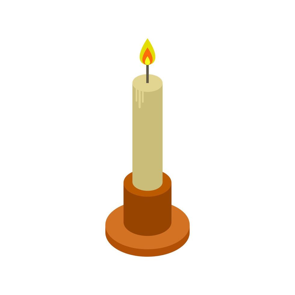 Isometric illustrated candle vector