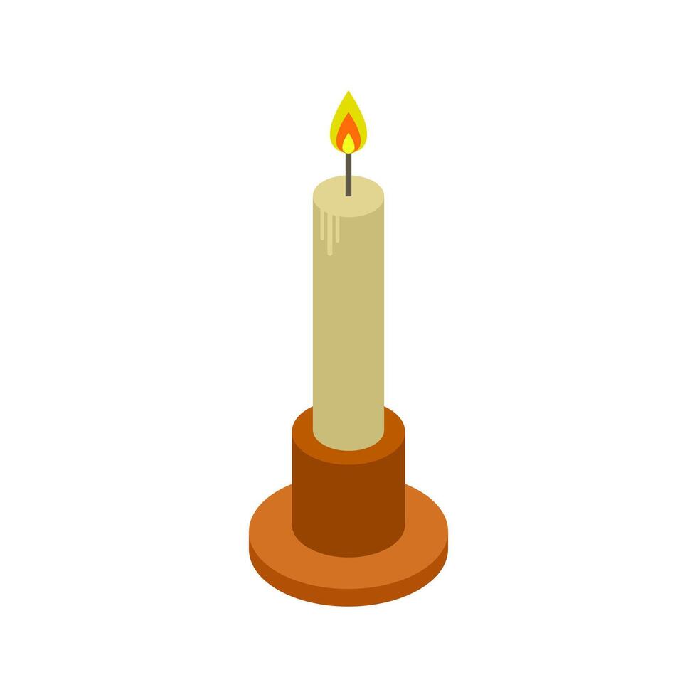 Isometric illustrated candle vector