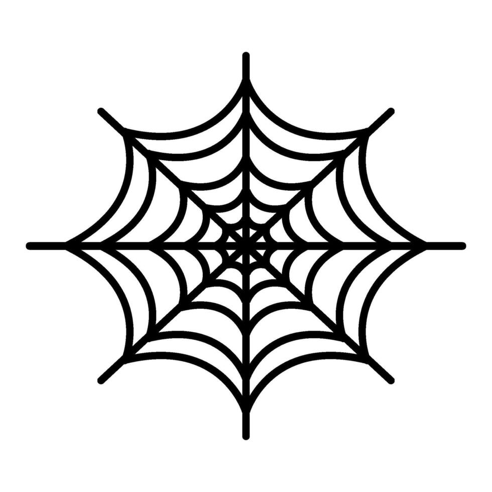 Illustrated spider web on white background vector